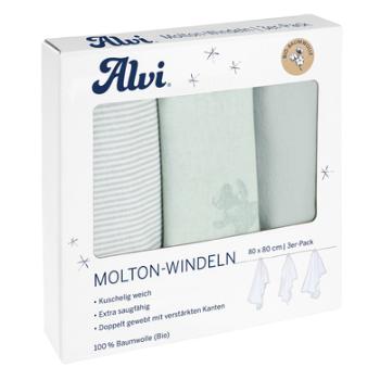 Alvi ® Molton plenky 3-pack Teddy 1961 80 x 80 cm