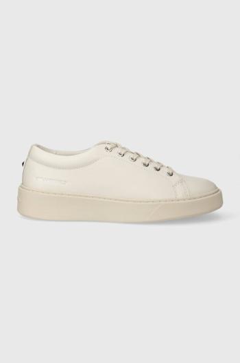 Kožené sneakers boty Karl Lagerfeld FLINT bílá barva, KL53320A