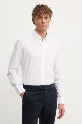 Bavlněná košile United Colors of Benetton bílá barva, regular, s límečkem button-down, 52MCUQ04B