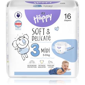 BELLA Baby Happy Soft&Delicate Size 3 MIdi jednorázové pleny 5-9 kg 16 ks