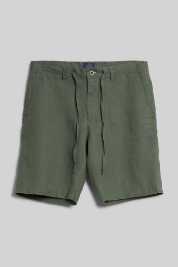 ŠORTKY GANT RELAXED LINEN DS SHORTS GREEN ASH