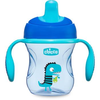 Chicco Train tréninkový hrnek s držadly 6m+ Blue 200 ml