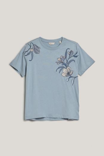 TRIČKO GANT REG MAGNOLIA EMBROIDERY SS T-SHIRT DOVE BLUE