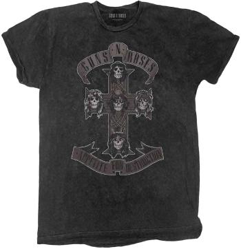 Guns N' Roses Tričko Monochrome Cross Unisex Dip-Dye on Black S