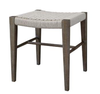 Přírodní dřevěná lavice / stolička s výpletem Limoges Stool - 44*43*48cm  41058100 (41581-00)