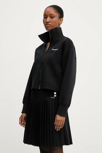 Mikina Karl Lagerfeld čierna farba, s potlačou, A3W20017