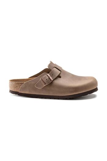 Nubukové pantofle Birkenstock Boston hnědá barva, 960811