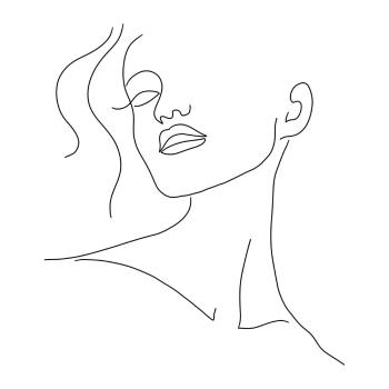 Poszter 29x41 cm Minimal Woman Face Line Art – Veronika Boulová