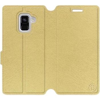 Flip pouzdro na mobil Samsung Galaxy A8 2018 v provedení  Gold&Gray s šedým vnitřkem (5903226014569)