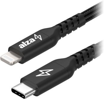 Adatkábel AlzaPower AluCore USB-C to Lightning MFi 3m, fekete