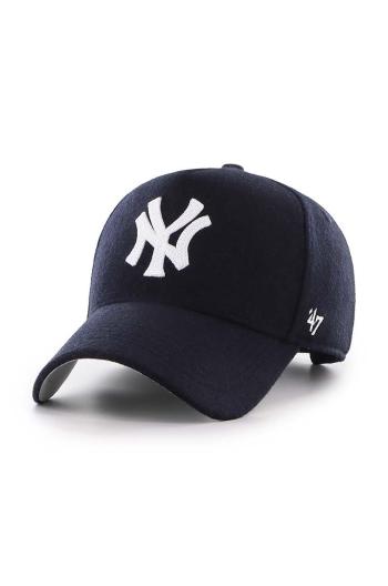 Čepice s vlněnou směsí 47 brand MLB New York Yankees tmavomodrá barva, s aplikací, B-CHSMD17WIS-NY