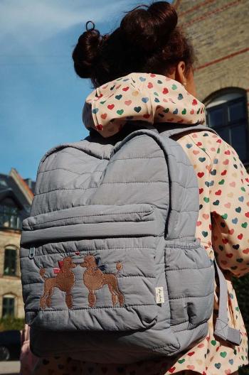 Dětský batoh Konges Sløjd JUNO QUILTED BACKPACK MIDI modrá barva, velký, s aplikací, KS101249