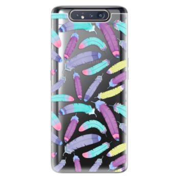 Odolné silikonové pouzdro iSaprio - Feather Pattern 01 - Samsung Galaxy A80