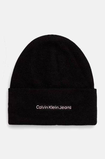 Čepice Calvin Klein Jeans černá barva, z tenké pleteniny, K60K612651