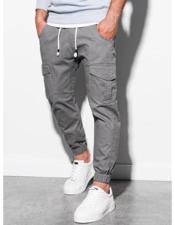 Pánské kalhoty joggers P886 šedé 