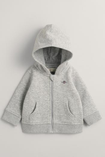 MIKINA GANT SHIELD FULL ZIP HOODIE LIGHT GREY MELANGE