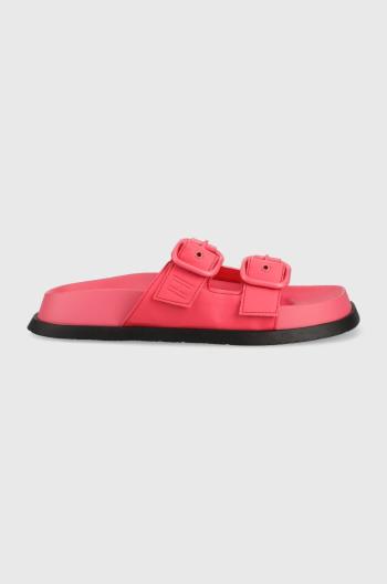 Pantofle Tommy Jeans FANCY SANDAL dámské, růžová barva, EN0EN02136