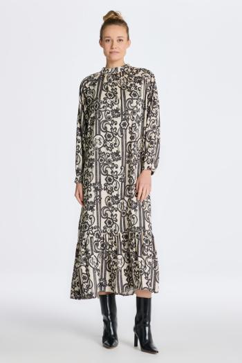 ŠATY GANT REL LACE PRINT TURTLENECK DRESS LINEN