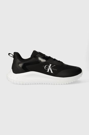 Sneakers boty Calvin Klein Jeans EVA RUNNER LOW LACE ML MIX černá barva, YM0YM00968