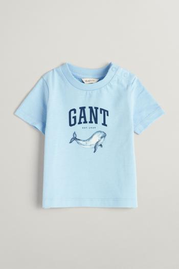 TRIČKO GANT WHALE PRINT SS T-SHIRT SHADE BLUE