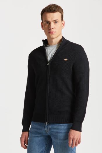 SVETR GANT COTTON TEXTURE CARDIGAN BLACK3