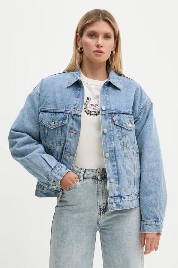 Džínová bunda Levi's dámská, modrá barva, přechodná, oversize, A8747