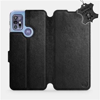 Kožené flip pouzdro na mobil Motorola Moto G30 - Černé - Black Leather (5903516687312)