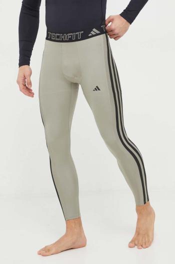 Tréninkové legíny adidas Performance Techfit zelená barva, s aplikací, IR5711