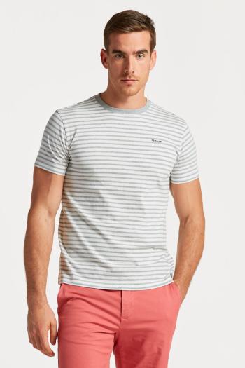 TRIČKO GANT STRIPED T-SHIRT GREY MELANGE