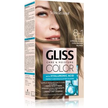 Schwarzkopf Gliss Color permanentní barva na vlasy odstín 8-1 Chladná střední blond 2x60 ml