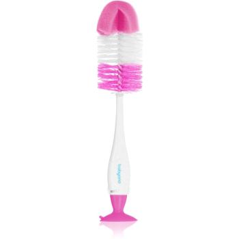 BabyOno Take Care Brush for Bottles and Teats tisztítókefe 2 az 1-ben Pink 1 db