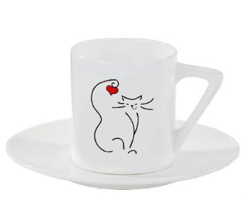 Espresso hrnek s podšálkem 100ml Love cat