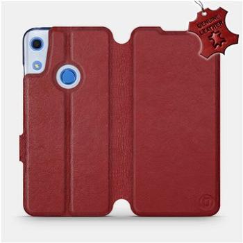 Flip pouzdro na mobil Huawei Y6S - Tmavě červené - kožené -   Dark Red Leather (5903516124169)