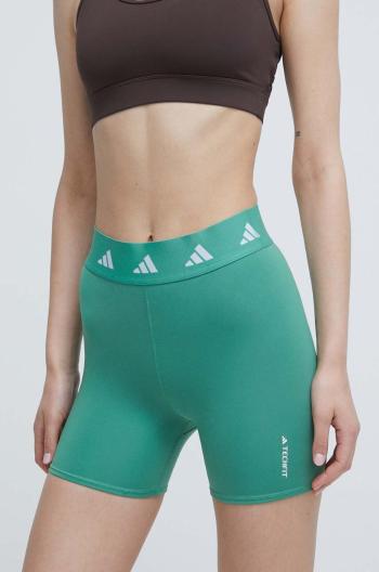 Tréninkové šortky adidas Performance Techfit zelená barva, s potiskem, high waist, IU1853