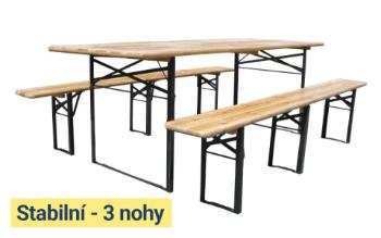 Hawaj Pivní set 220 x 70 x 25 cm 3 nohy na lavici