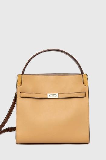 Kožená kabelka Tory Burch Lee Radziwill Double béžová barva, 154749.200