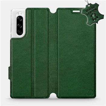 Flip pouzdro na mobil Sony Xperia 5 - Zelené - kožené -   Green Leather (5903516058372)