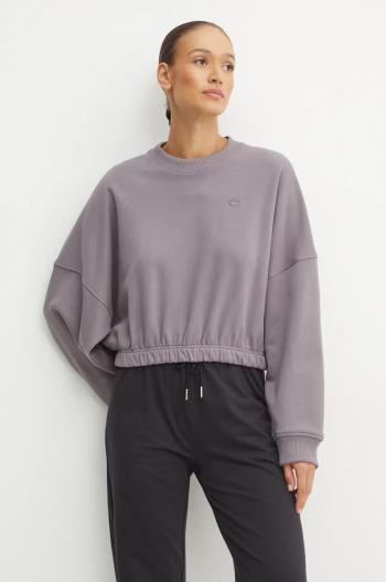 Bavlněná mikina adidas Originals Premium Essentials Sweater dámská, fialová barva, hladká, IY9709