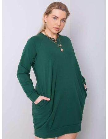 Dámské šaty plus size ARIADNE tmavě zelené  