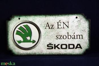 SKODA emblémás -  ÉN SZOBÁM tábla ( 20 x 10 cm )#2