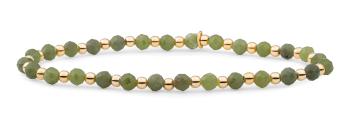Sparkling Jewels Minerální náramek se zeleným jadeitem SBG-GEM61-3MM-MIX