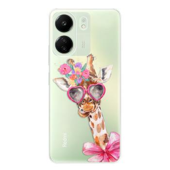 Odolné silikonové pouzdro iSaprio - Lady Giraffe - Xiaomi Redmi 13C