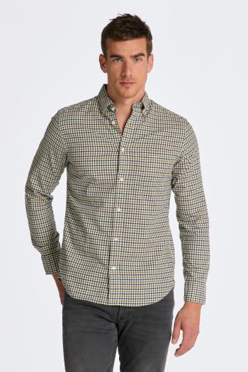 KOŠILE GANT REG TWILL MICRO MULTI CHECK SHIRT EGGSHELL