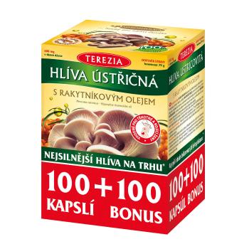 Terezia Company Hlíva ústřičná se 100% rakytníkovým olejem 100 kapslí + 100 kapslí ZDARMA