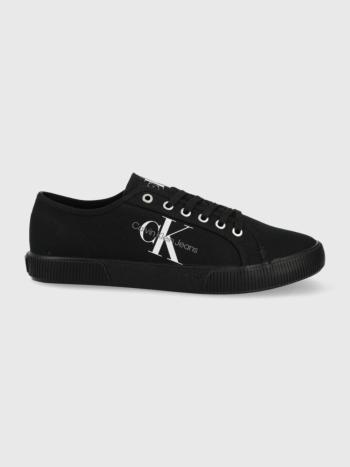 Calvin Klein pánské černé plátěné tenisky ESSENTIAL VULCANIZED 1 - 44 (0GL)