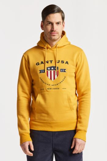 MIKINA GANT D1. BANNER SHIELD HOODIE GOLD YELLOW