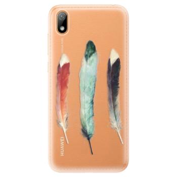 Odolné silikonové pouzdro iSaprio - Three Feathers - Huawei Y5 2019