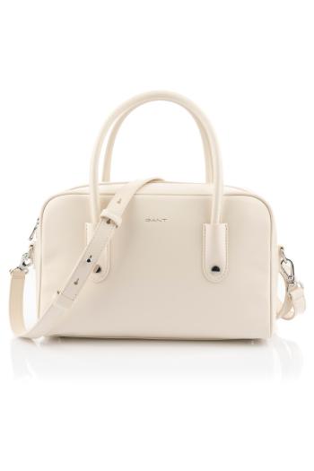 KABELKA GANT ICONIC MEDIUM LEATHER BAG CREAM