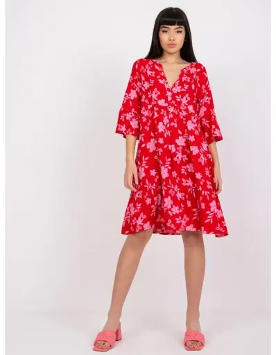 Dámské šaty květinové  Pola SUBLEVEL červené