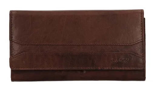 Dámská kožená peněženka Lagen W-2025 Dark Brown